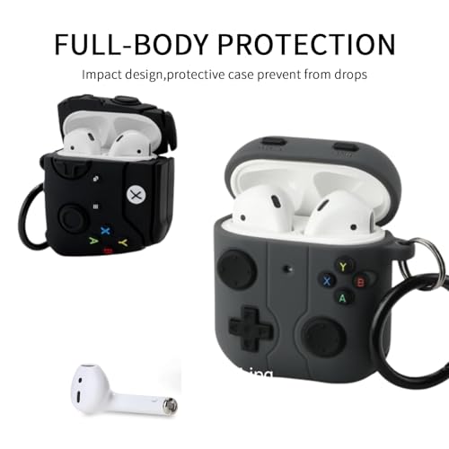 Image of [2Pack] Gedicht for Airpods 2nd Generation Case, Funny 3D Cartoon Game Console Design Silicone Soft Cases for Airpods Case 2nd /1st Gen, with Keychain Kids Women Men for Airpods Case