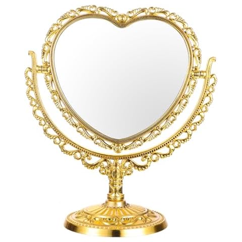 Gold Heart Double-Sided Makeup Mirror Cover