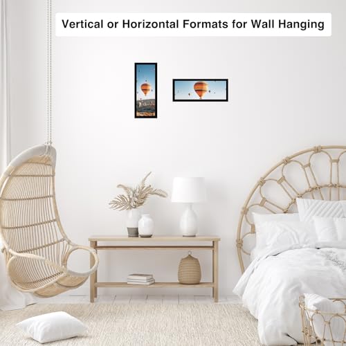 Image of JCJMY 4x12 Picture Frame Black for Wall Hanging or Tabletop, Wall Mounting Horizontally or Vertically, 4 x 12 Wall Gallery Poster Photo Frame with Shatter Resistant Plexiglass, Black