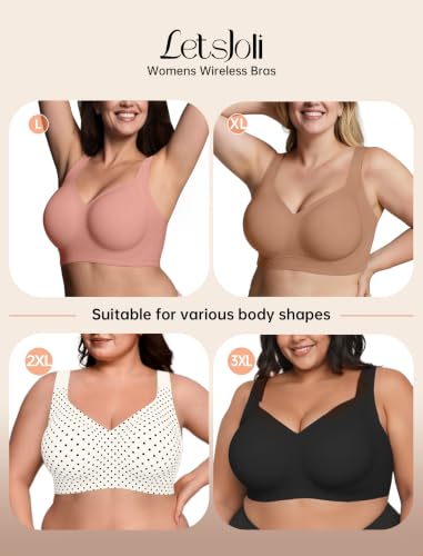 Image of LetsJoli Jelly Bras for Women No Underwire Plus Size Push Up Supportive | Full Coverage, Wireless Support Lift, For Older Women Large Breasts, Minimizer, Seamless Everyday Bra