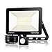100W Foco LED con Sensor de Movimiento, Proyector Led Exterior Super Brillante 6000K Blanco Cálido Foco LED Detector IP65 Impermeable