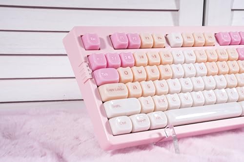 Image of ZORNHER ZH980 Pink Mechanical Keyboard,95% Cat Keyboard Cute,Kawaii Kitty Keycaps,Pink Gaming Keyboard with Number Pad,Jelly Ceramic Keycap,Creamy Sounding Switches