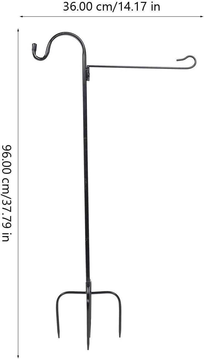 Toddmomy Iron Shepherds Hook Yard Light Hanging Hook Outdoor Rust-Resistant 96cm Height 1.3cm Diameter Garden Lanterns Solar Lights