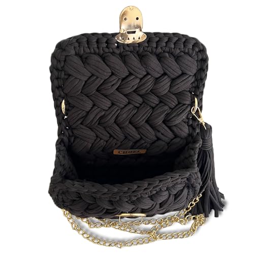Image of Evening Clutch Bag for Women, Handmade Crochet Wedding Party Purse, Small Flap Formal Crossbody Handbag Evening Clutch