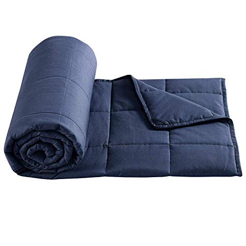 Exq Home Toddler Weighted Blanket For Kids 5 Pounds Heavy Blanket Navy Blue Super Soft Tranquility Blanket With Premium Glass Beads, 100% Cotton Organic(5Lbs,36''X48'',Throw Size) #TOP3