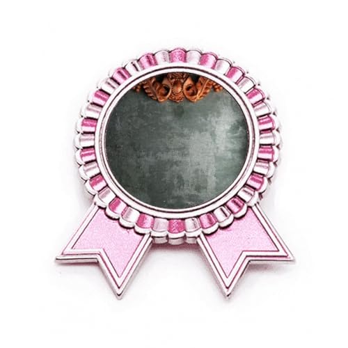 Broche en acajou gris rose motif ornement en métal pour un cadeau unique