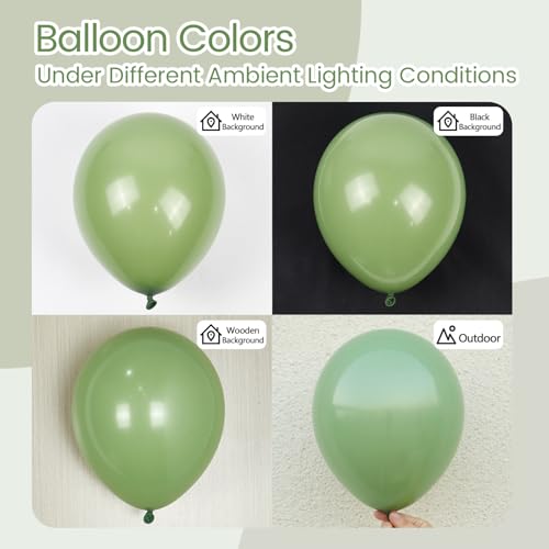 Image of Sage Green Balloons 12 inch, Light Pastel Green Latex 50pcs Party Balloons | Wedding, Bridal Shower, Baby Shower, Birthday Party Decorations