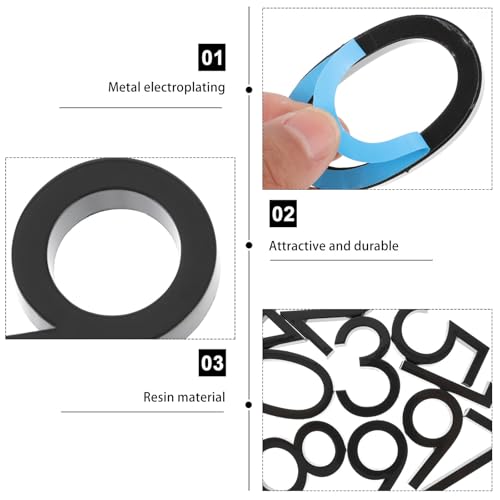Números de resina negra texturizada con diseño arquitectónico 3D de alta densidad 4
