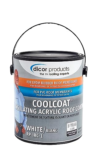 Image of Dicor RP-IRC-1 CoolCoat Roof Coating - White, High-Performance Formula, 1 Gallon