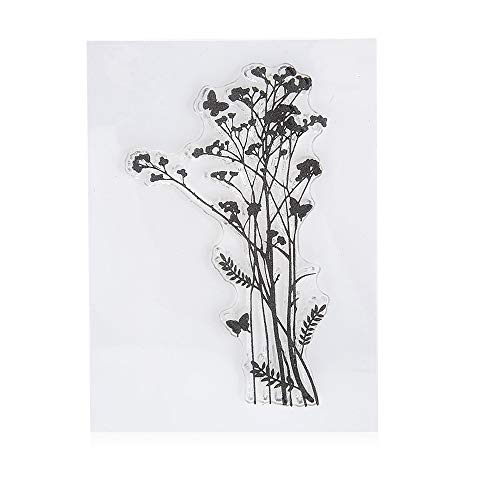 4Pcs Dandelion Clear Stamps Lavender Flowers Leaves Rubber Clear Stamp/Seal Scrapbook/Photo Diy Album Decorative Card Making #TOP3