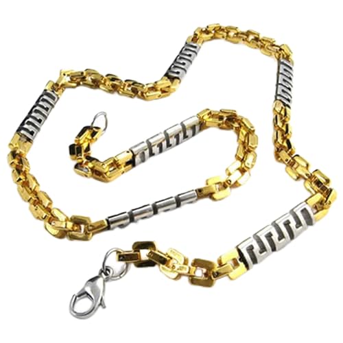 Collier chaîne bicolore or et argent en acier inoxydable pour homme et femme