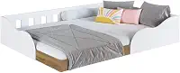Cama Montessoriana Infantil Casal com Proteção Lateral Cm6140 190x140cm Branco - Art In Móveis