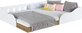 Cama Montessoriana Infantil Casal com Proteção Lateral Cm6140 190x140cm Branco - Art In Móveis