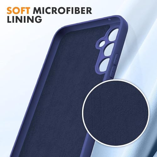 Image of DIZORO Microfiber Candy Case Compatible for Samsung A14 5G Smooth Touch Cushion Liquid Soft Silicone Gel Rubber Phone Cases Non-Slip Full Body Protective Shockproof Back Cover (Navy Blue)