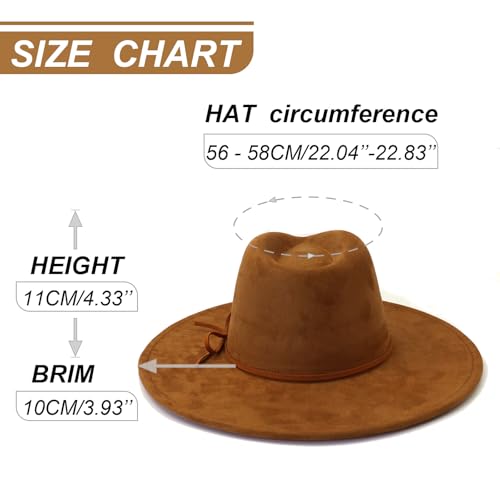 Image of Fedora Hats for Women Man with Big Wide Brim Classic Suede Panama Hat Western Outdoor hat