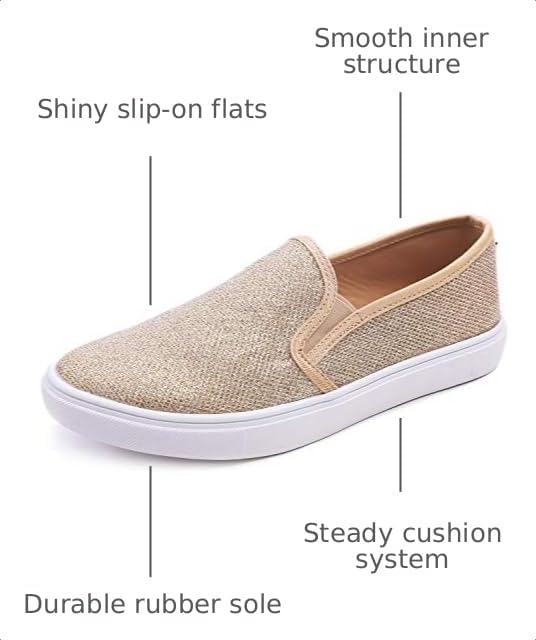 Image of FEVERSOLE Women's Fashion Shiny Soft Slip On Sneaker Sparkle Casual Comfort Loafers