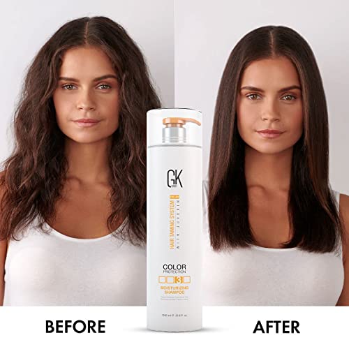Image of GK Hair Global Keratin Moisturizing Shampoo 1000ml For Hydration Color Protection Dry Frizzy Damaged Hair - Sulfate Paraben Free