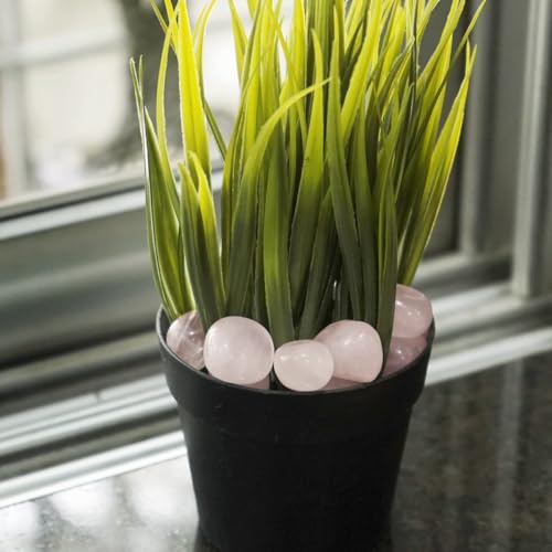 Image of Tumbled Stones, Natural Crystal Healing Stones, Home Office Decor, Aquarium Decorative Pebbles, Vase Fillers (Rose Quartz, 50)