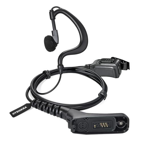 HYSHIKRA Earpiece with Mic Multi Pin Headset Compatible with Motorola DP3400 DP4400 DP4800 DGP4150 XiR-P8200 Xpr-6300 Two Way Radio (G Shape, 1)