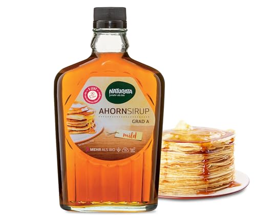 Naturata Bio Ahorn-Sirup Grad A 250 ml | mild & hell | Kanadischer Ahorn-Sirup aus Québec | 100% Fair produziert | Ideal für Pancakes & Desserts