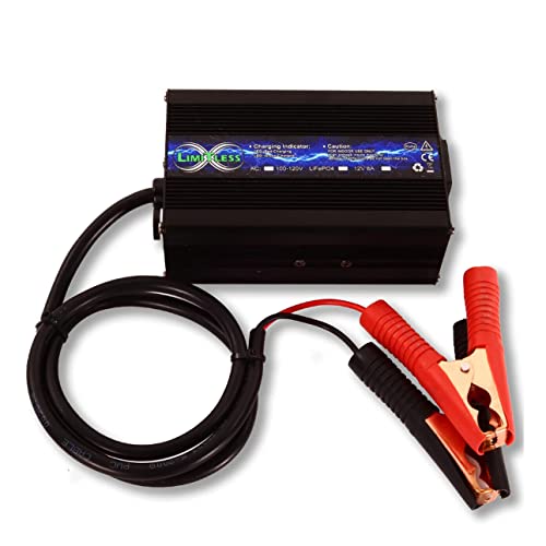 Limitless Lithium Nano-8A-12V Lifepo4 Battery Charger 8 Amp 12v Car Audio SQ HiFi SPL