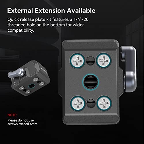 Smallrig Quick Release Plate Drop-In Hawklock Mini Quick Release Camera Mount Adapter With 1/4" Screw, For Camera Clamp, Super Clamp, Ball Head, Tripod, Magic Arm, Stabilizer, Field Monitor - 3513B #TOP4