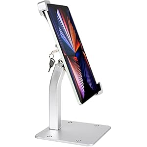 woleyi Anti-Theft Desktop Tablet Kiosk Stand Holder, Heavy Duty Countertop Tablet POS Display Mount with Security Lock and Key, Compatible with iPad Pro/Air/Mini, Galaxy Tabs, More 7-11″ Tablets