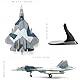 NUOTIE 1/100 SU-57 Flugzeugmodellbausatz aus russischem Sukhoi, Druckguss-Metall, SU-57, Militärflugzeug, vorgefertigtes Kampfmodell aus Legierung, für Erwachsene, Enthusiasten, Sammlungen oder