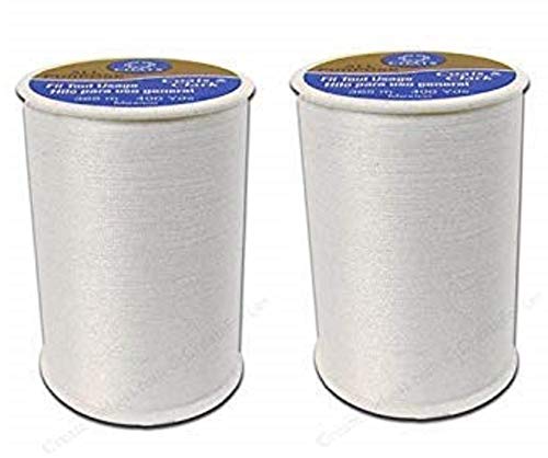 Coats & Clark All Purpose Thread 400 Yards White (One Spool of Yarn) (2 Pack)