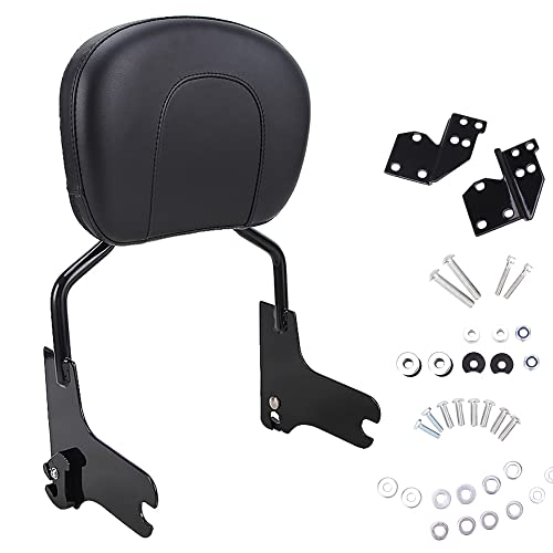 Image of OUMURS Black Detachable Sissy Bar Passenger Rear Backrest Pad with Docikng Kit Compatible with Harley Touring 1997-2008; Road King, Road Glide, Street Glide, Electra Glide, Ultra Classic