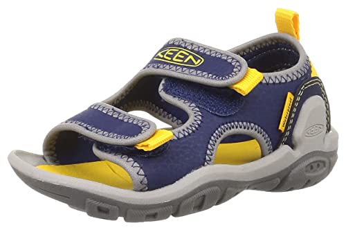 KEEN Knotch Creek Open Toe Sandalen, Blue Depths Yellow, 32 EU