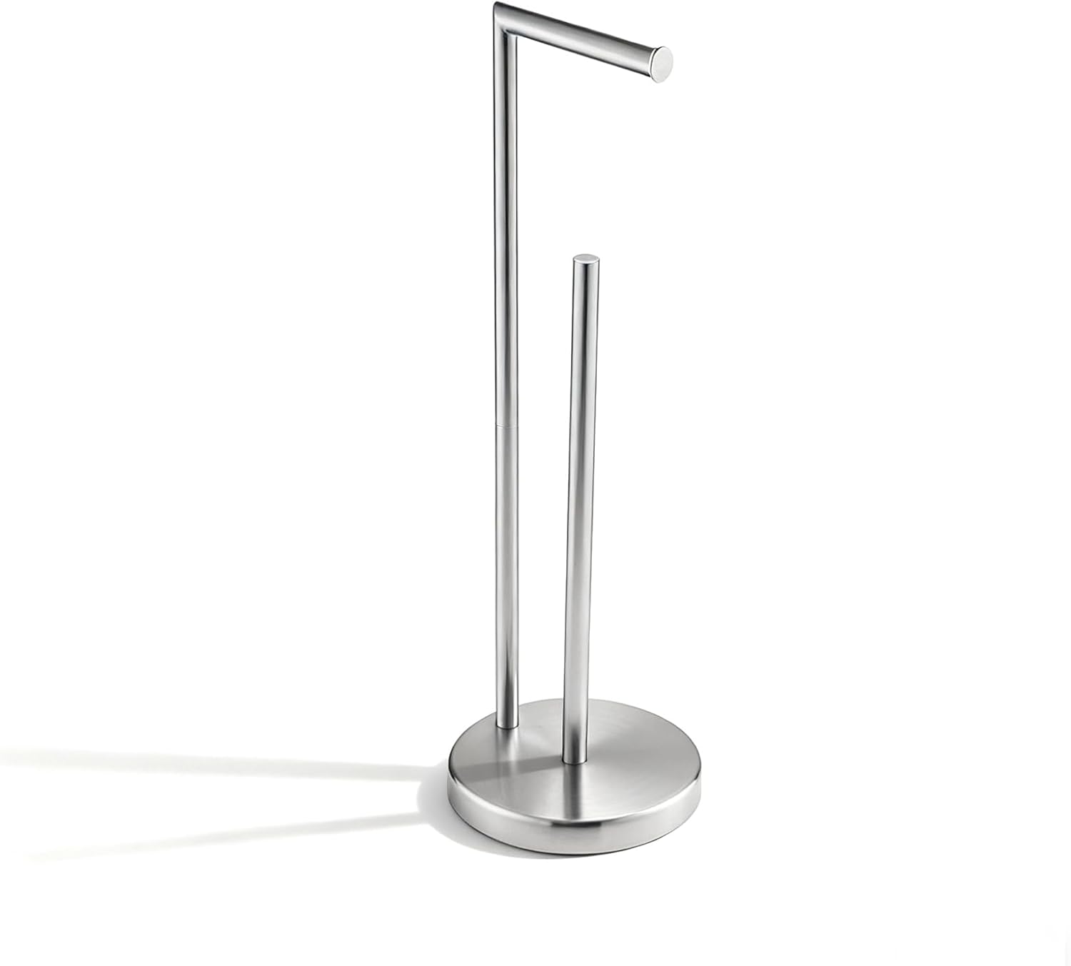 Toilet Paper Roll Holder Stand, NEWRAIN Bathroom Free Standing Toilet Tissue Paper Roll Holder Stand with Reserve Function,Brushed Gold