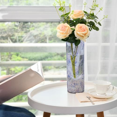 Petits vases cylindriques pour fleurs plastique violet clair moderne centres de table maison - 7