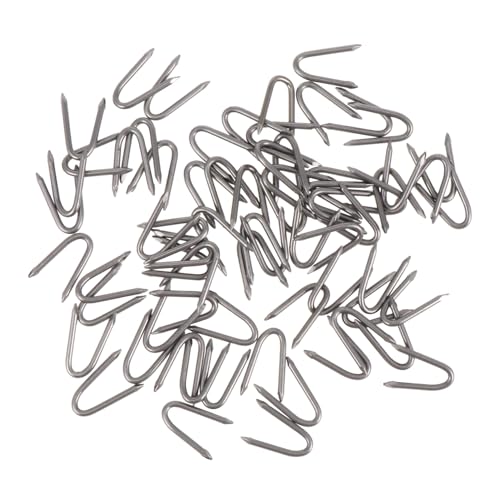 BESTonZON Clavos De Fijación En Forma De u para Jardín, 70 Unidades De Hierro Duradero, Ideales para Sujetar Mallas De Alambre y Cercas, Herramienta Resistente para Fijar Césped y Control De Malezas