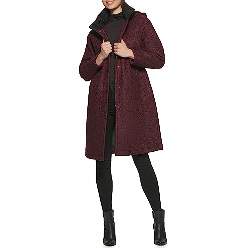 Kenneth Cole Women's Full Length Maxi Hooded Wool Coat