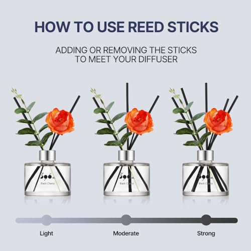 396 st. Peony Flower Reed Diffuser, Red Rose, 200ml(6.7oz) / Reed Diffuser Sets, Home Fragrance, Scented Oils, Home & Bathroom Décor