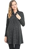 HELLO MIZ Women's Sweater Knit Maternity Long Sleeve Tunic Top