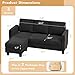 VICTONE Sectional Sofa Couch, 3 seat L-Shaped Small Sofa with Movable Ottoman Couch for Small Apartments, Living Rooms and Offices (Linen Fabric, Deep Grey)