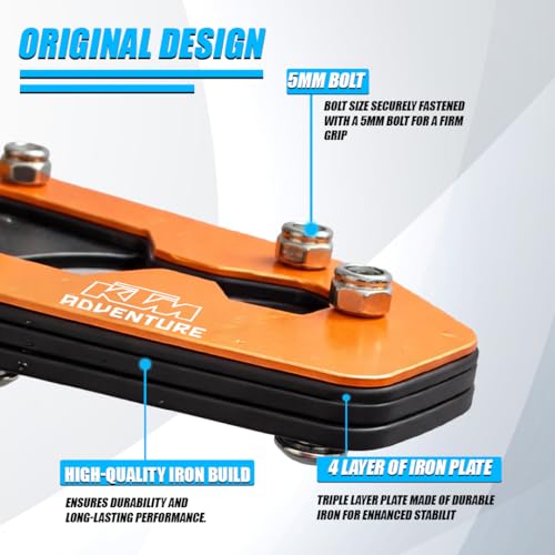 Image of Side Stand Extender for KTM 390 Adventure / 250 Adventure Gen 3 | Heavy Duty Aluminum Foot Enlarger Plate | Anti-Slip Parking Support | Stability Enhancer for Adventure Bikes