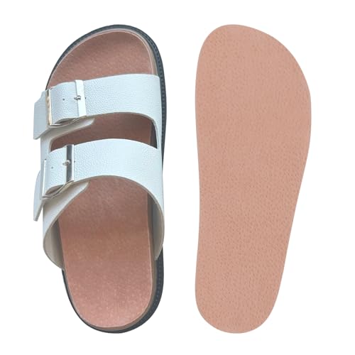 Pigskin Leather Insoles for Men and Womens ClogsAnti-Slip Comfort Inserts for Cork Footbed Sandals Ultra-Thin Adhesive Odor-Control Barefoot Shoe Liners for Slide Sandals