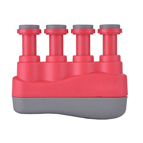 NYKKOLA Exerciseur de doigts et de main - Entraînement de poignet - Réglage de la tension pour guitare, piano, golf, tennis et thérapie physique (rose rouge) Cover