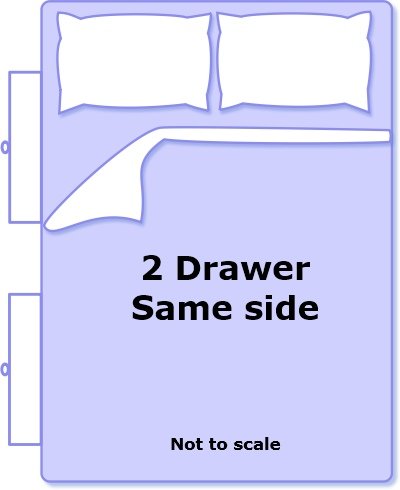 King Size Pillow Top Divan 28cm Deep Mattress 2 Drawers and Headboard