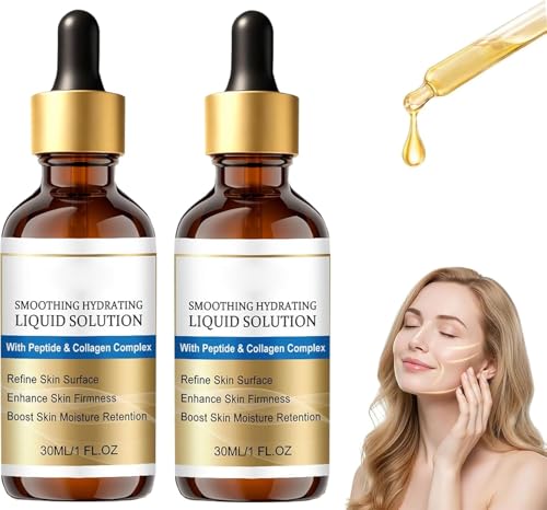 Face Lift Serum Liquid Solution Anti-Aging Serum Essence Oil With Peptide & Collagen Hydration Moisturizing and Firming Reduce Fine Lines (2PCS)