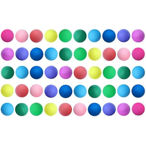 JANEMO Ping Pong Balls: 50 Pack 40mm 2.4g Entertainment Table Tennis Balls Mixed Colors for Game and Advertising (Chroma) Cover