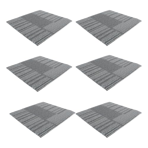 LOORGVEL 6 Piezas Baldosas de Moqueta Autoadhesivas Gruesas Ignífugas Antideslizantes para Suelos Interiores de Oficina y Hogar Fácil Instalación Peel-and-stick