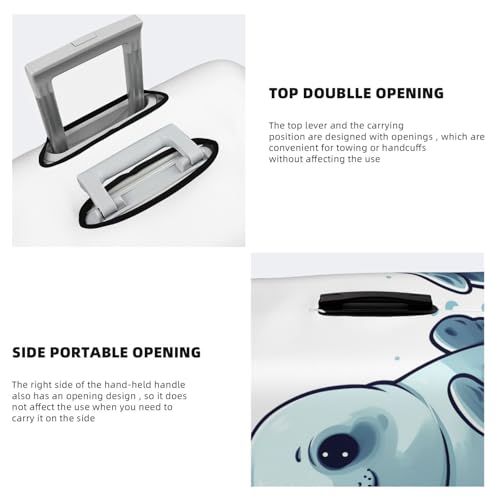 Elastic Travel Luggage Cover for Suitcase Tsa Approved Stretch Scratch-Resistant Suitcase Protector Cover Washable Cute Seal Baggage Covers Fits 18-32 Inch Luggage Case4