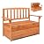 HMXD Cedar Wood Deck Box Bench, Storage Box with Backrest Armrest, All-Weather Yard Container Furniture for Tools, Toys, Outdoor Storage Bench Deck Box w/Seat for Backyard, Porch, Patio, Garden