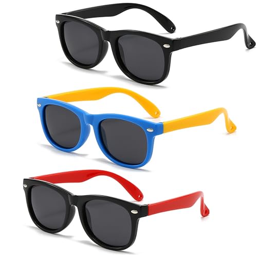Ltsbaed 3 Stücke Sonnenbrille für Kinder, Polarisierte Sonnenbrille UV400...
