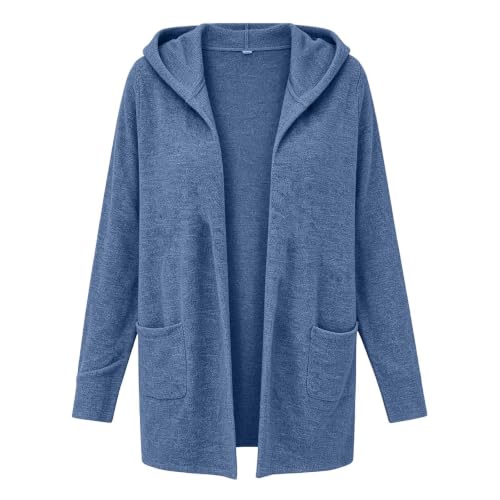 Women's Open Front Cardigan Long Sleeve Jackets Light Weight Cardigans Blue - image 8