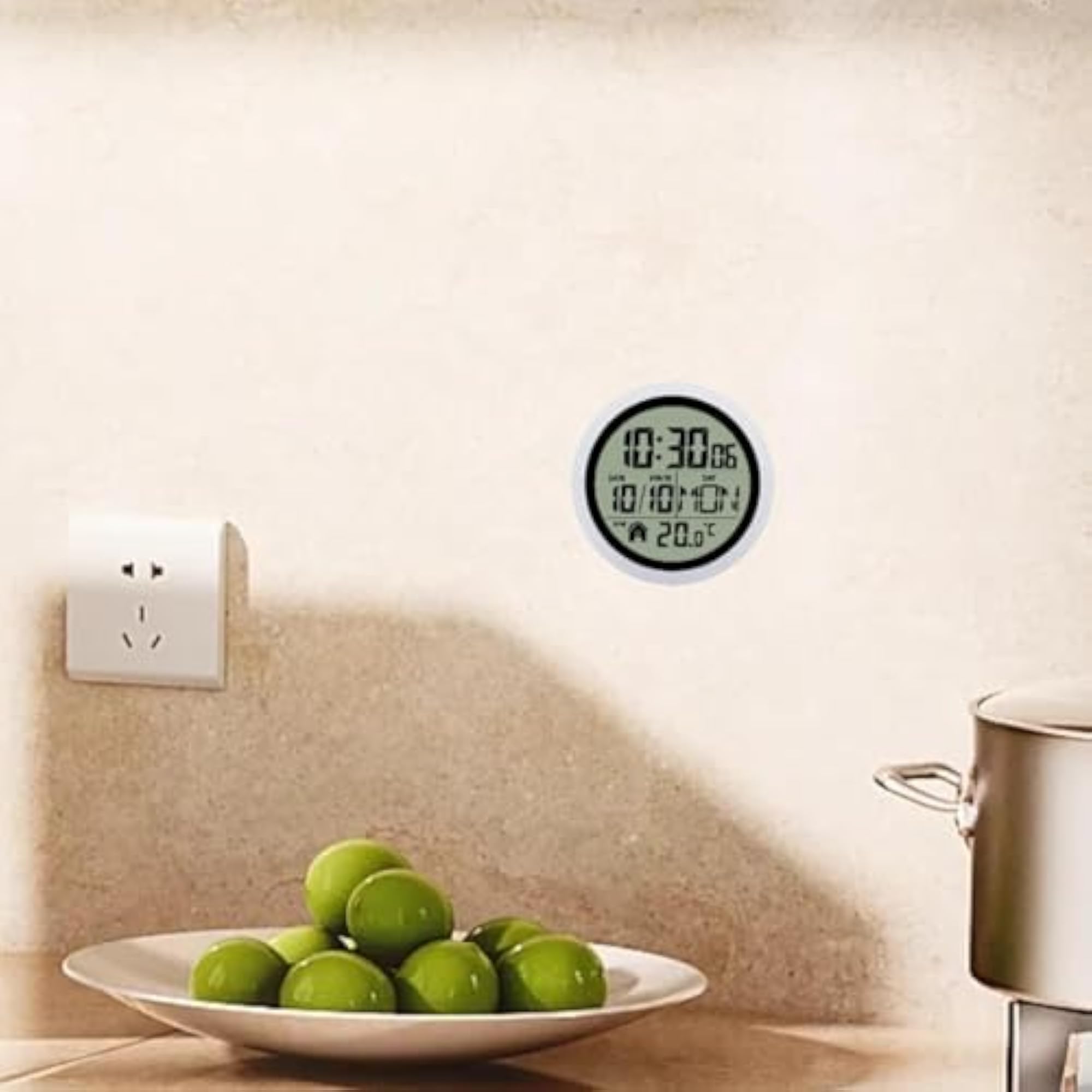 Digital Shower Clock, Modern Small Wall Clock for Living Room